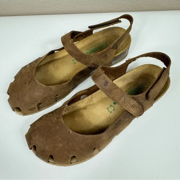 Bionatura leather Mary Jane cork heel shoes Brown Comfort - Picture 6 of 12